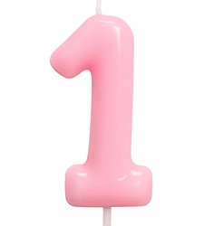 Świeczka Cyferka "1" – Różowa