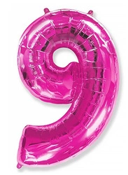 Balon Foliowy Cyferka "9" Flexmetal, Malinowa (100cm.)