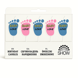 Свічки "BABY LOVE" у формі дитячих ніжок – набір з 5 штук