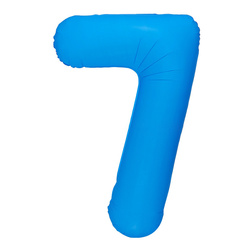 Fóliový balónek číslo "7" modrý neonový (100 cm).)