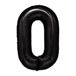Foil Balloon Number "0" Black (100cm.)