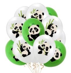 Panda printed rubber balloons, (10 pcs.)