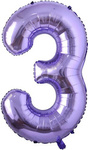 Fóliový balónek číslo "3" fialový (100 cm).)