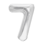 Фольгована повітряна кулька номер "7" срібляста (100см).)