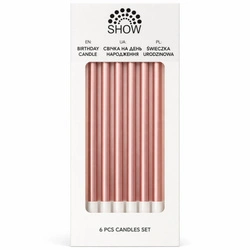 Birthday candles pink - set of 6 pieces