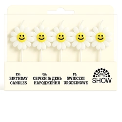 Birthday candles flowers with a smile - 5 pcs.