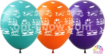 Balony gumowe z nadrukiem Transport (10 szt.)