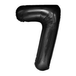 Fóliový balónek číslo "7" černý (100 cm).)