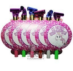 Trumpets-Whistles large birthday party. Pony (10 pcs.)