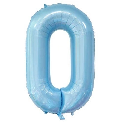 Balon Foliowy Cyferka "0" Błękitna (100cm.)