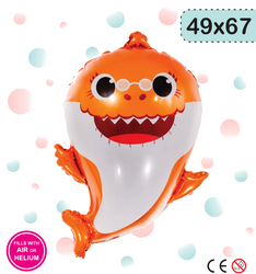 Balon Foliowy Baby Shark Pomarańczowy (49cm*67cm)
