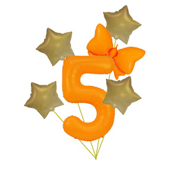 Sada balónků "Neon" 5 - oranžová s hvězdami