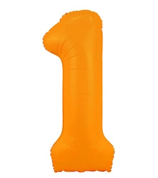 Foil Balloon Number "1" Orange Neon (100cm.)