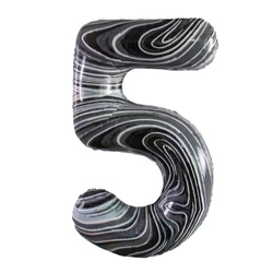 Foil Balloon Number "5" Marbled (100cm.)