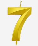 Святкова свічка золота у формі цифри "7"