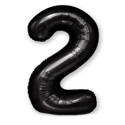 Fóliový balónek číslo "2" černý (100 cm).)