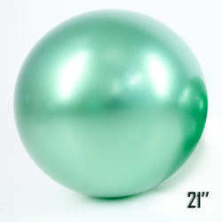 Obří 21" balón CHROME, zelený (1 ks).)