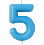 Svíčka číslo "5" - modrá
