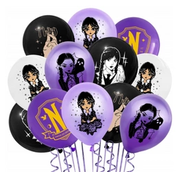 Wednesday printed rubber balloons (12 pcs.)
