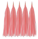 Ocas pro balónky Pink Dark, střapec (5ks)