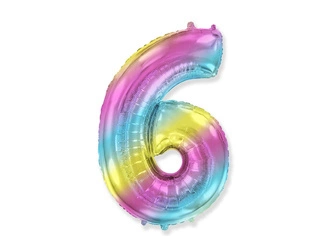 Foil Balloon Number "6" Flexmetal, Ombre (100cm.)