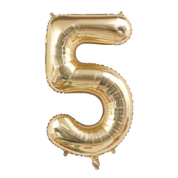 Fóliový balónek s číslem "5" Champagne (100 cm).)