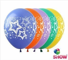 Star printed rubber balloons (10 pcs.)