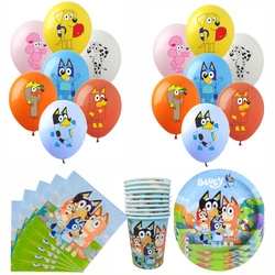 Birthday Set Bluey Balloons, Plates, Cups, Napkins