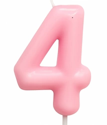 Świeczka Cyferka "4" – Różowa