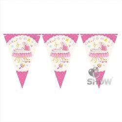 Garland-Paper Triangles Pink Carts (1-pack.)