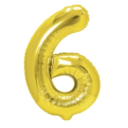 Foil Balloon Number "6" Gold ( 100cm.)