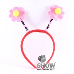 Plastic Headband Pink Flowers