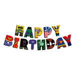 Паперова гірлянда Happy Birthday Sonic (1 шт)