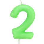 Svíčka číslo "2" - zelená