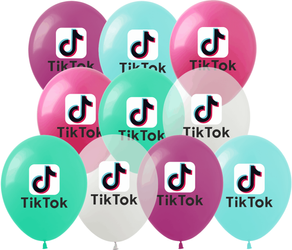 Gumové balónky s potiskem TIK TOK (10 ks).)