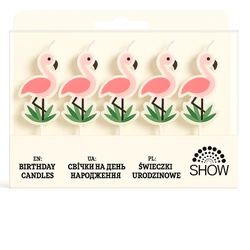 Flamingo birthday candles - a tropical touch on your cake!