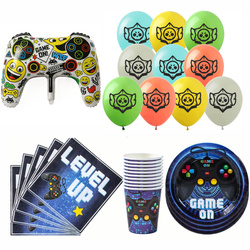 Zestaw Urodzinowy „Game On / Brawl Stars” – Balony, Talerzyki, Kubeczki, Serwetki (51 elementów)