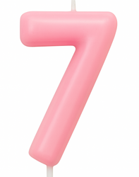 Svíčka číslo "7" - Růžová
