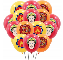 Balony gumowe z nadrukiem Strażak (12 szt.)