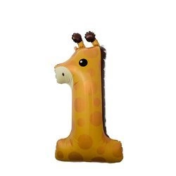 Foil Balloon Number 1 Giraffe (47cm*90cm)