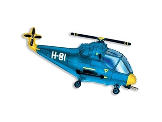 Foil Helicopter Blue Balloon, Grabo