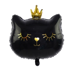 Foil Balloon Black Cat with Crown (49cm*56cm)