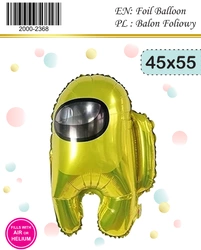 Foil Balloon 55cm. Among US, Human Yellow