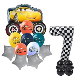Set of 7 Cars Foil and Rubber Printed Balloons
