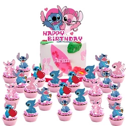 Stitch Motif Cake and Cupcake Toppers - Birthday Set