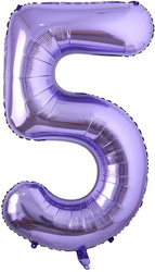 Fóliový balónek číslo "5" fialový (100 cm).)