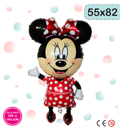 Červený fóliový balónek Minnie Mouse (55 cm * 82 cm)
