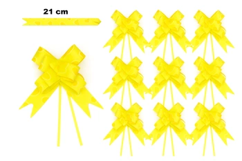 Decorative yellow bow - 21 cm