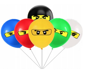 Balony gumowe z nadrukiem NINJA (6 szt.)