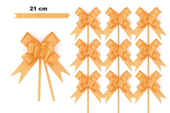 Kokarda dekoracyjna pomarańczowa z tłoczonym wzorem – 21 cm (zestaw 10 szt.)